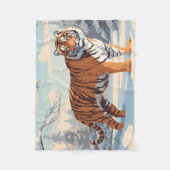 Sibirischer Tiger in Wäldern Fleecedecke (Vorderseite)
