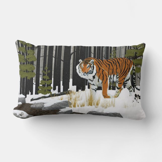 Sibirischer Tiger Lendenkissen (Vorderseite)