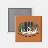 Sibirischer Tiger Magnet (Vorderseite/Rückseite)