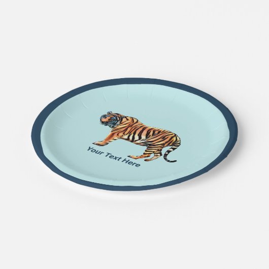 Sibirischer Tiger Pappteller (Schrägansicht)