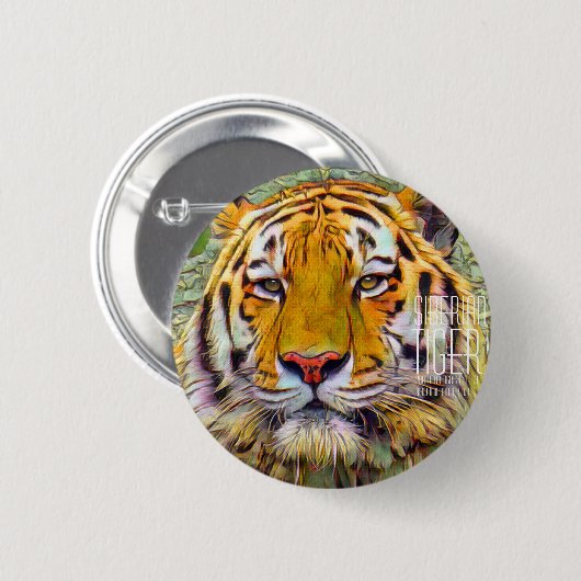 Sibirischer Tiger [Round-Tin-Abzeichen] Button (Vorne & Hinten)