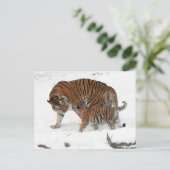 Sibirischer Tiger und Cube Postkarte (Stehend Vorderseite)