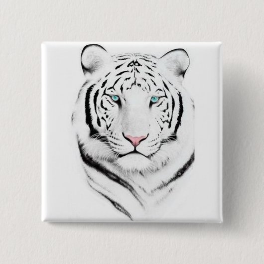 Sibirischer weißer Tiger Button (Vorderseite)