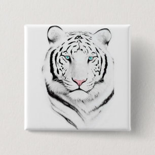 Sibirischer weißer Tiger Button