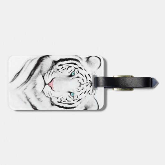 Sibirischer weißer Tiger Gepäckanhänger (Rückseite horizontal)