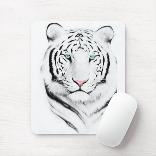 Sibirischer weißer Tiger Mousepad (Mit Mouse)