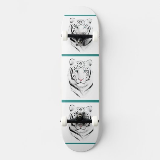 Sibirischer weißer Tiger Skateboard (Vorderseite)