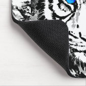 Sibirischer Weißer Tiger - Tiger Blue Eyes Mousepa Mousepad (Ecke)
