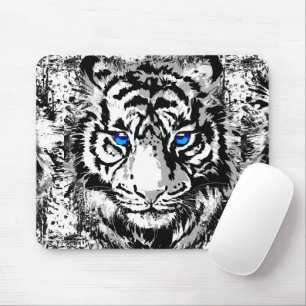 Sibirischer Weißer Tiger - Tiger Blue Eyes Mousepa Mousepad