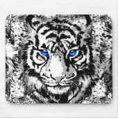 Sibirischer Weißer Tiger - Tiger Blue Eyes Mousepa Mousepad (Vorne)