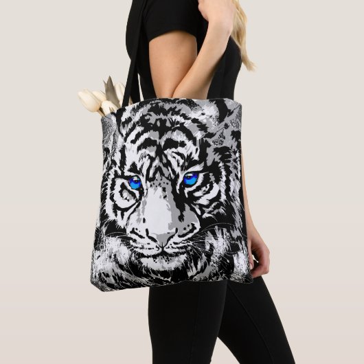 Sibirischer Weißtiger Kopf - Tiger Eyes Toag Tasche (Von Nahem)