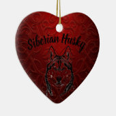 Sibirisches Husky Personalisiert Heart Ornament - (Rechts)