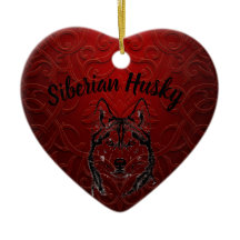 Sibirisches Husky Personalisiert Heart Ornament - 