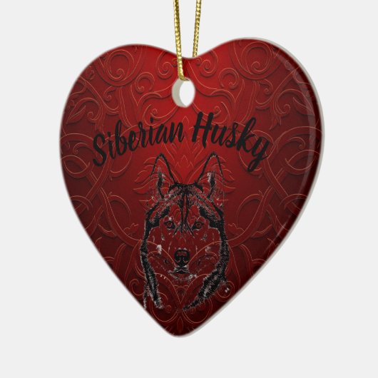 Sibirisches Husky Personalisiert Heart Ornament - (Links)
