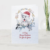 Sibirisches Husky Winter Foto Frohe Weihnachten Karte (Vorderseite)