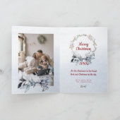 Sibirisches Husky Winter Foto Frohe Weihnachten Karte (Innenseite)