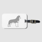 sibirisches Huskygrau-weißes Silo Gepäckanhänger (Vorderseite (Horizontal))