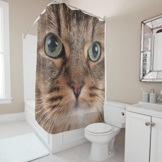 Sibirisches Katzen-Gesicht Duschvorhang (Beispiel)