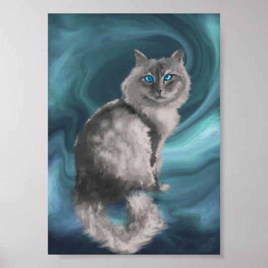 Sibirisches Katzen-Print Poster (Vorne)