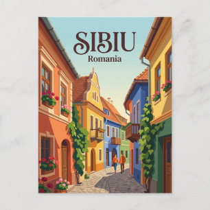 Sibiu Gasse Rumänien Postkarte