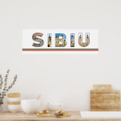 sibiu Stadt romania Sehenswürdigkeit im Textsymbol Poster (Küche)
