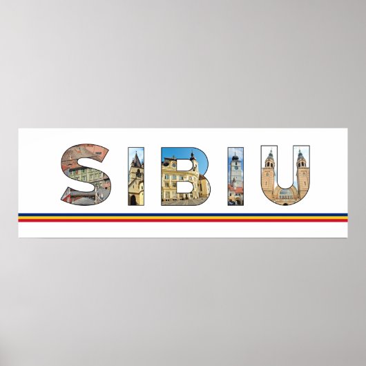 sibiu Stadt romania Sehenswürdigkeit im Textsymbol Poster (Vorne)