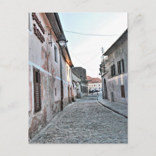 Sibiu Straße Postkarte (Vorderseite)