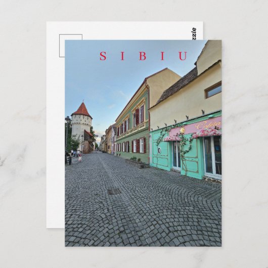 Sibiu Straßenansicht Postkarte (Vorne/Hinten)