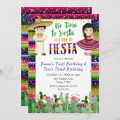 Sibling Cactus Fiesta Einladung (Vorne/Hinten)