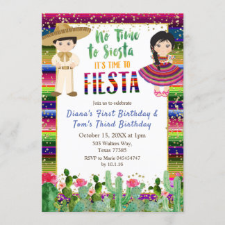 Sibling Cactus Fiesta Einladung