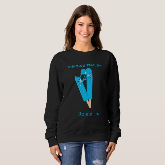 Sibling Rivalry Funny Cartoon Popsicle Sweatshirt (Vorne ganz)