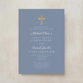 Siblings Boy First Communion Confirmation Joint Einladung