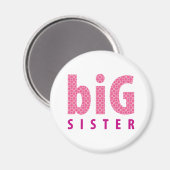 SIBLINGS COLLECTION - große Schwester {pink} Magnet (Vorderseite/Rückseite)
