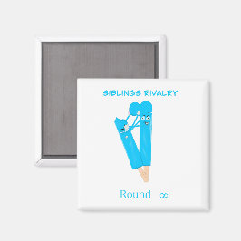 Siblings Rivalry – Funny Popsicle Cartoon Magnet