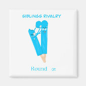 Siblings Rivalry – Funny Popsicle Cartoon Magnet (Vorne)