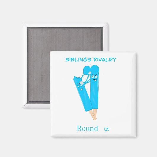 Siblings Rivalry – Funny Popsicle Illustration Magnet (Vorderseite/Rückseite)