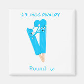Siblings Rivalry – Funny Popsicle Illustration Magnet (Vorne)