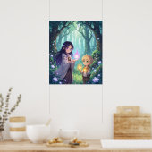 Siblings with Magic Vibrant Cartoon Wall Art  Poster (Küche)