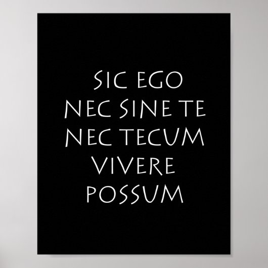 Sic ego nec sine the nec tecum viversum possum poster (Vorne)