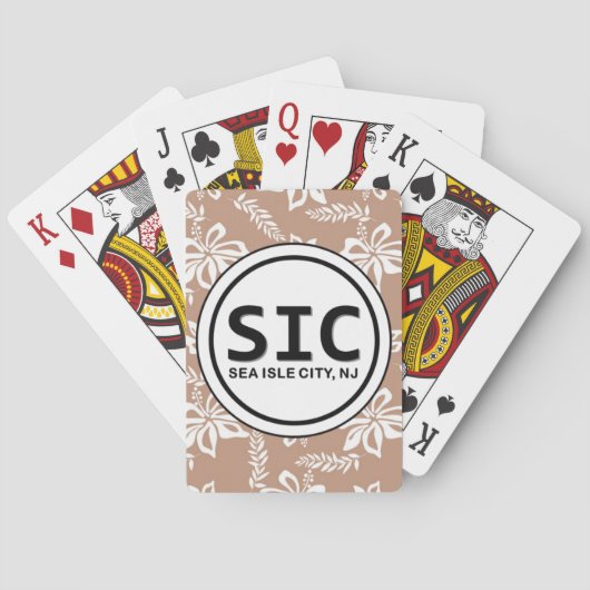 SIC Sea Isle City NJ Brown Playing Cards Spielkarten (Rückseite)