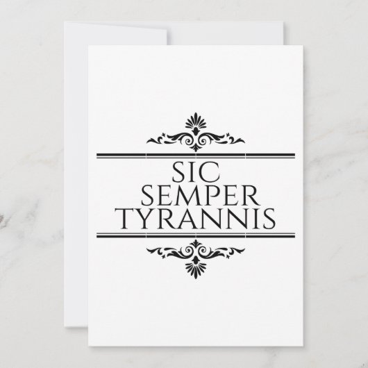 Sic Semper Tyrannis Dankeskarte (Vorderseite)