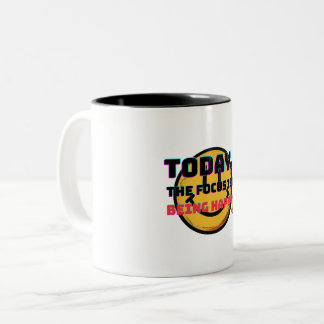 Sich aufs Glücklichsein konzentrieren Zweifarbige Tasse