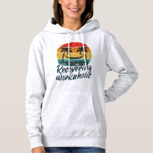 Sich erholender Workaholic Retro-Sonnenuntergangs- Hoodie