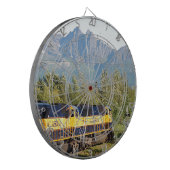 Sich fortbewegender Motor u. Berge Dartscheibe (Vorderseite Links)