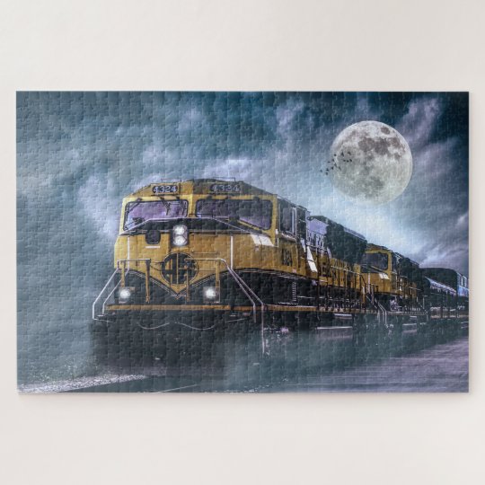 Sich Fortbewegender Und Vollmond Puzzle Zazzle De