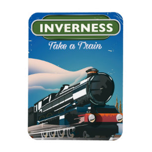 sich fortbewegendes Reiseplakat Inverness Magnet