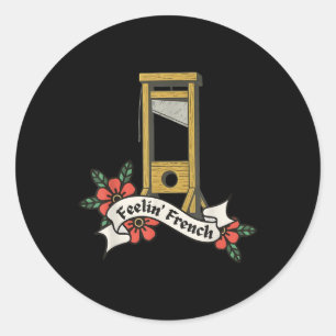 Sich französisch anfühlende Vintage-Guillotine Runder Aufkleber
