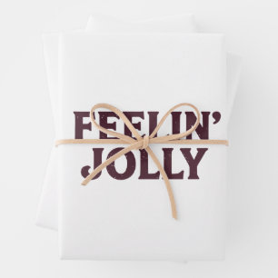 Sich fröhlich lustig fühlender Weihnachtsgeist  Geschenkpapier Set
