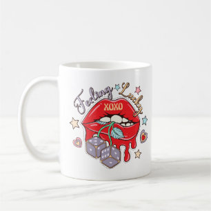 Sich Glücklich Fühlend Kaffeetasse