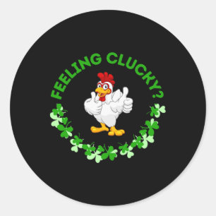 Sich glucksend fühlen - Lustiges Huhn St. Patricks Runder Aufkleber